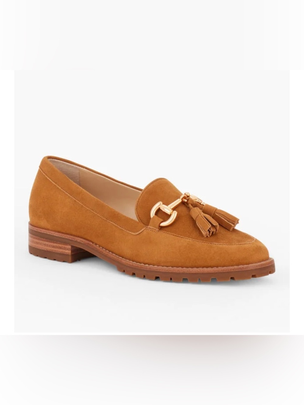 Talbots Cassidy Tassles Suede horsebit loafer size 6